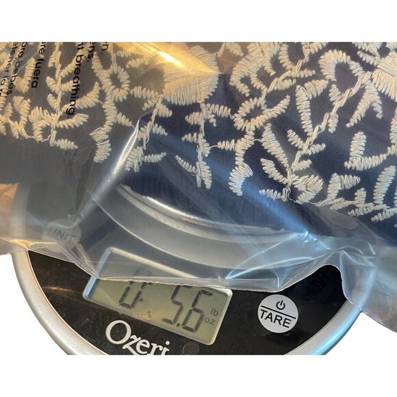 Anthropologie Skies Are Blue Sia Embroidered Peasant Top‎ Size SP Navy White - Picture 11 of 13